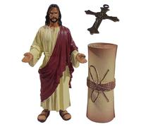 Jesus Christ Statue, Religious Resin Hand Painted Decoration, Christian Jesus Figurine Ornament for Living Room Bedroom Office Desk Bookshelf Entrance Windowsill Home Spiritual Gift Decor Display Use