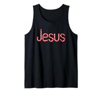 Jesus: Christian Faith Candy Cane Red & White Text Christmas Camiseta sin Mangas