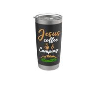 Jesus Coffee And Camping Cafeine Barista Camp Lover Vaso térmico de acero inoxidable de doble pared