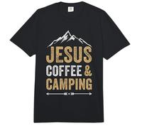 Jesus Coffee & Camping Fun Christian Camper Comfort Colors Adult Heavyweight T-Shirt