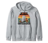 Jesus Coffee Tshirt Cats Funny Coffee Christian Bible Sudadera con Capucha