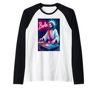 Jesús como DJ en Berlín techno street art Camiseta Manga Raglan