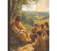 Jesus Composition Notebook: Little Children Coming to Him, Devotional Christian Vintage Oil Painting Journal | 7.5 x 9.25, 110 Wide Rule Pages | ... Bible Study, Church and Faith Based Notes