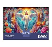 Jesús con alas de ángel 1000 Piezas Puzzle Clásico Arte Espiritual Paquete De Puzzle, Cartón Premium - Hit Entre Los Mayores, Regalo De Inauguración, Diversión En Casa O Fiestas 52x38cm/1000pcs