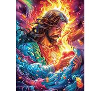 Jesús con corazón Luminoso Puzzle 500 Piezas Cartón Grueso para Adultos Y Adolescentes Ocio Doméstico Terapia Relajación Mejor Valorado Idea De Regalo 500 PCS