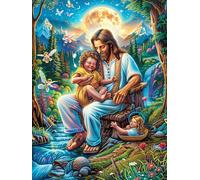 Jesús con el niño Rompecabezas 500 Piezas Cartón para Parejas Animales de compañía Actividad Tiempo Libre Terapia Relajación Decoración Salón Regalo Sorpresa 500 PCS