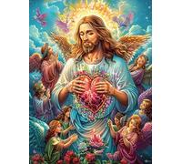 Jesús con el Sagrado Corazón Rompecabezas 500 Piezas Cartón Para Parejas Cuentos de hadas fantásticos de animales salvajes Actividad Hacer En Grupo Ejercicio Mental Para Reyes Magos Detalle Cumpleaños