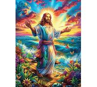Jesús con los Brazos Abiertos Puzzle 1000 Piezas Cartón Grueso para Adultos Y Adolescentes Ocio Doméstico Terapia Relajación Mejor Valorado Idea De Regalo 1000 PCS