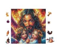 Jesús con Niñoren Art Rompecabezas 100 Piezas Cartón Resistente para Adolescentes Actividades Grupales Mejor Valorado Navidad 28x28cm