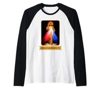 Jesús Confío En Ti Divine Misericordia Español Idioma Católico Camiseta Manga Raglan