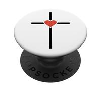 Jesús Corazón Cruz Fe Cristiana PopSockets PopGrip Adhesivo