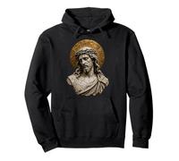 Jesús Corona De Espinas Clásico Sagrado Estatua Icono Arte Fe Sudadera con Capucha