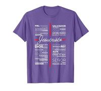 Jesús | Cristiano Cristiano Espanol Español Jesucristo Camiseta, Hombre, Morado Jaspeado, L