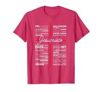 Jesús | Cristiano Cristiano Espanol Español Jesucristo Camiseta, Hombre, Rojo Jaspeado, XXL