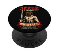 Jesús Cristiano Invicto La Hora más Oscura Juan 16:33 Faithcore PopSockets PopGrip Adhesivo
