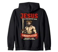 Jesús Cristiano Invicto La Hora más Oscura Juan 16:33 Faithcore Sudadera con Capucha