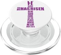 Jesus Cross Bible MAT 28:6 La fe sobre el miedo pone a Dios primero PopSockets PopGrip para MagSafe