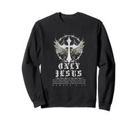 Jesus Cross Punk Gothic Y2K Nu Goth Faith Verso de la Biblia Sudadera