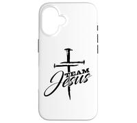 Jesus Cross Team Jesus Saves Cross Christian Religious Faith Carcasa para iPhone 16