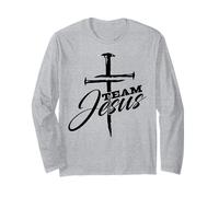 Jesus Cross Team Jesus Saves Cross Christian Religious Faith Manga Larga