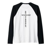 Jesús Cruz Biblia Fe Sobre el Miedo Poner a Dios Primer ARTE EN LA Camiseta Manga Raglan