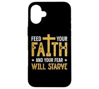 Jesús Cruz Biblia Fe Sobre el Miedo Poner a Dios Primer ARTE EN LA Carcasa para iPhone 16 Plus