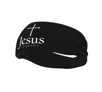 Jesús Cruz Buen Amor Unisex Diadema Elástica Cinta Pelo Deporte Antideslizante Headband para Yoga Correr Entrenamiento Tenis