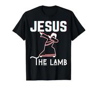 Jesús Dab El Cordero Dios Cristiano Navidad Pascua Dabbing Camiseta gráfica económica, Hombre, Negro, M