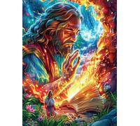 Jésus Dans le Jardin de feu Rompecabezas 1000 Piezas Cartón para Adultos Y Adolescentes Mitos Animal Planta para Coleccionistas Decoración Única Hogar Antiestrés Regalo Reyes Magos 1000 PCS