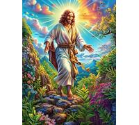 Jésus Dans le paysage du Jardin Rompecabezas 300 Piezas Cartón Grueso para Coleccionistas Mitos fantásticos Noches De Cita Mejora Concentración Ocio En Casa Regalo Reyes Magos 300 PCS