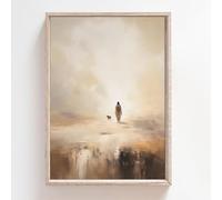 Jesús deja el 99 buen pastor decoración del hogar parábola de la oveja perdida arte de pared regalo religioso 16 x 24 pulgadas sin marco