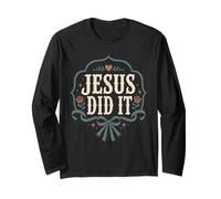 Jesus Did It - Arco Floral de fe Cristiana Manga Larga
