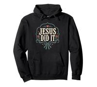 Jesus Did It - Arco Floral de fe Cristiana Sudadera con Capucha