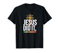 Jesus Did It, Bold Cross Retro Bars Christian Camiseta