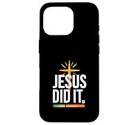 Jesus Did It, Bold Cross Retro Bars Christian Carcasa para iPhone 16 Pro