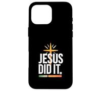 Jesus Did It, Bold Cross Retro Bars Christian Carcasa para iPhone 16 Pro MAX