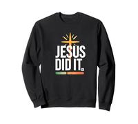Jesus Did It, Bold Cross Retro Bars Christian Sudadera