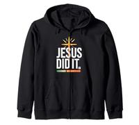 Jesus Did It, Bold Cross Retro Bars Christian Sudadera con Capucha