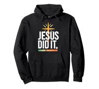 Jesus Did It, Bold Cross Retro Bars Christian Sudadera con Capucha