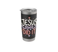 Jesus Did It Christian Humor Fe Cita Lindo Arco Vaso térmico de acero inoxidable de doble pared