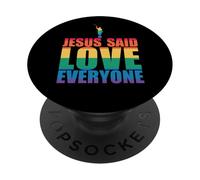 JESÚS Dijo AMAR A Todos Angel Moroni Mormón LGBT Meme PopSockets PopGrip Adhesivo