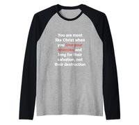 Jesús Dijo Que Amen a Sus Enemigos Sean como Cristo Lucas 6 27 Camiseta Manga Raglan