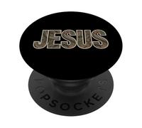 JESÚS Diseño Moderno con Patrón de Hojas PopSockets PopGrip Adhesivo