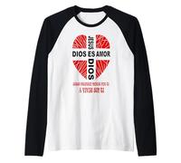 Jesús El Amor de Dios Cristo Buen Pastor Vida Eterna Camiseta Manga Raglan