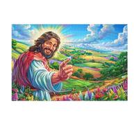 Jesús el Buen Pastor Puzzles 1000 Piezas Maquetas Educativas 3D Cute Animals Accompany Rompecabezas para Familia Construir DIY Aliviar Estrés Decoración Hogar 1000 PCS