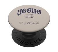 Jesús El Camino La Verdad La Vida Christian Grunge En La Espalda PopSockets PopGrip Adhesivo