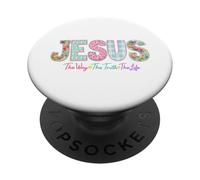 Jesús El Camino La Verdad La Vida Fe Cristiana Diseño PopSockets PopGrip Adhesivo