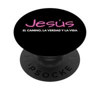 Jesus El Camino La Verdad y La Vida Cristiana Fe Rose PopSockets PopGrip Adhesivo