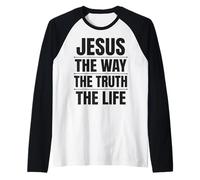 Jesús El Camino La Vida Cristiana Camiseta Manga Raglan
