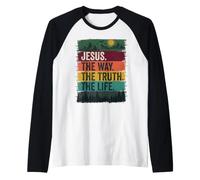 Jesús El Camino Verdad Vida Adoración Cristiana Dios Biblia Fe Camiseta Manga Raglan